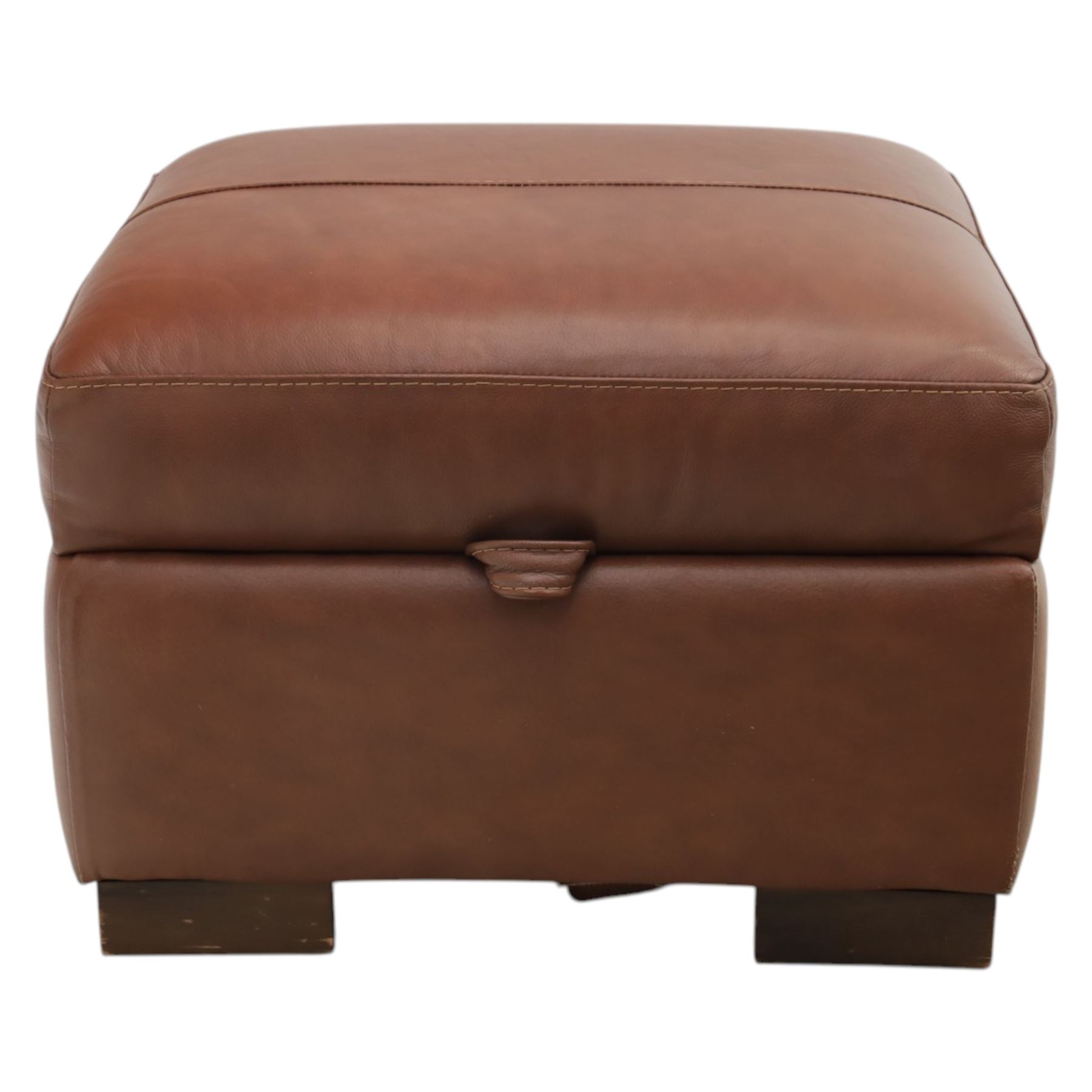 Sofology - grand two cushion three seat sofa, and matching two seater and stool with storage, upholstered in cocoa brown leather
Lengths: 210cm and 165cm