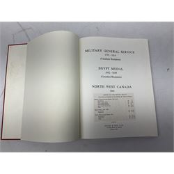 Six medal collectors reference books including Douglas-Morris Kenneth: Naval Medal 1857-1880. 1994 in slip-case; Casualty Roll For The Zulu and Basuto Wars South Africa 1877-79; Abbott P.E.: Recipients of the Distinguished Conduct Medal 1855-1909; Casualty Roll For The Crimea 1854-1855; and two others (6)