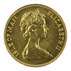 Queen Elizabeth II Isle of Man 1974 gold half sovereign coin 