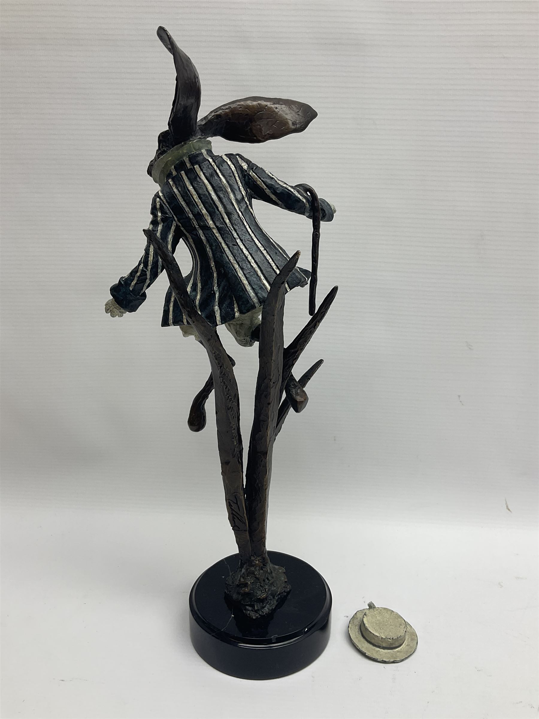 Rachel Talbot (British 1980-), Water Meadow Merriment, limited edition bronze sculpture, modelled as a hare in boating attire, upon a polished marble base, H37cm