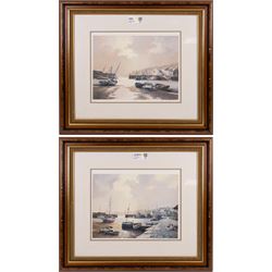 After Don Micklethwaite (British 1936-): Harbour Scenes, two signed prints in matching fra...