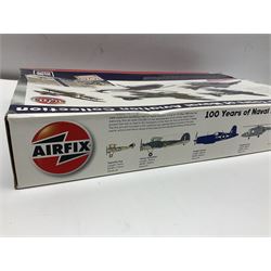 Airfix 100 Years of Naval Aviation Collection construction kit; and 21st Century Toys Messerschmitt BF-109G-14 construction kit; both boxed (2)