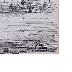 Jack Rigg (British 1927-2023): Boat Sketches, two pen and inks signed, one with further sketches verso, 21cm x 28cm (2) (unframed)