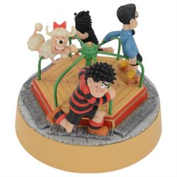 Four Robert Harrop Beano Dandy Collection figures, comprising The Roundabout Rascals BDMB1, The Beano Book Front Cover 1965 BDFC04, The Swining Scoundrels Musical Box BDM2 and Desperate Dan Gone Fishing BDS14, all limited First Edition with original boxes 