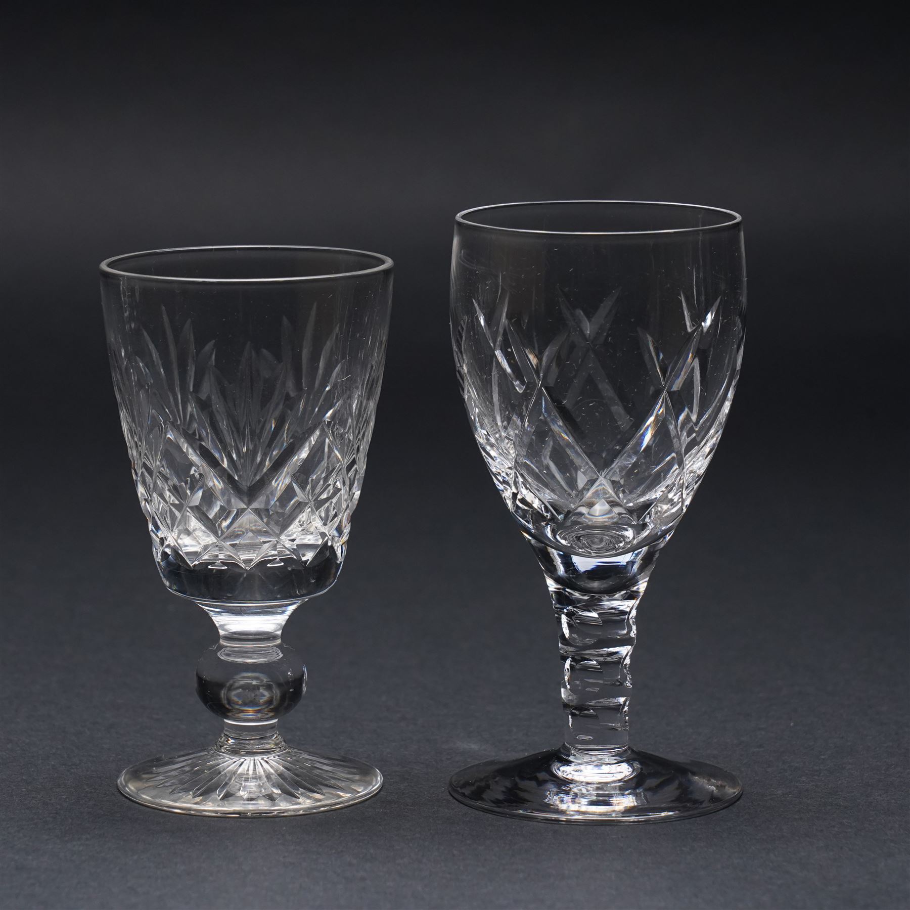 Collection of Stuart 'Ludlow' and 'Carlingford' pattern table glass including claret and hock glasses, tumblers, sherry glasses, etc together with a hobnail cut decanter etc