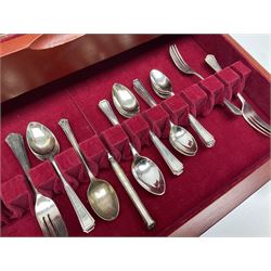 Silver plated Harrison Fisher & Co canteen of cutlery, stamped HF & Co, with similar cutlery