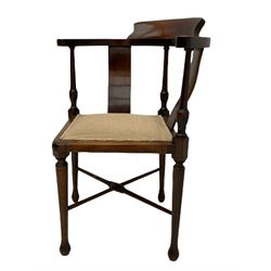 Edwardian mahogany corner chair