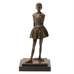 After Edgar Degas (French 1834-1917): La Petite Danseuse de Quatorze Ans, small bronze fig...
