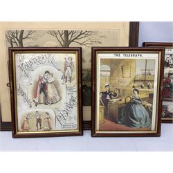 Guinness mirror, together with a quantity of various framed prints, in one box 