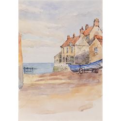George Farquhar Pennington (British 1872-1961): Robin Hoods Bay and Runswick Bay, four watercolours, one signed with monogram, max 25cm x 35cm (4) (unframed)