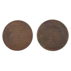 Two French medallions, commemorating  General Lafayette 1791 and commemorating the Acceptance of Louis XVI of the New French Constitution on 14 September 1791 