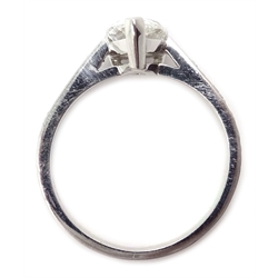  Platinum pear shaped diamond ring with diamond shoulders, pear diamond 1.1 carat, hallmarked, with certificate  