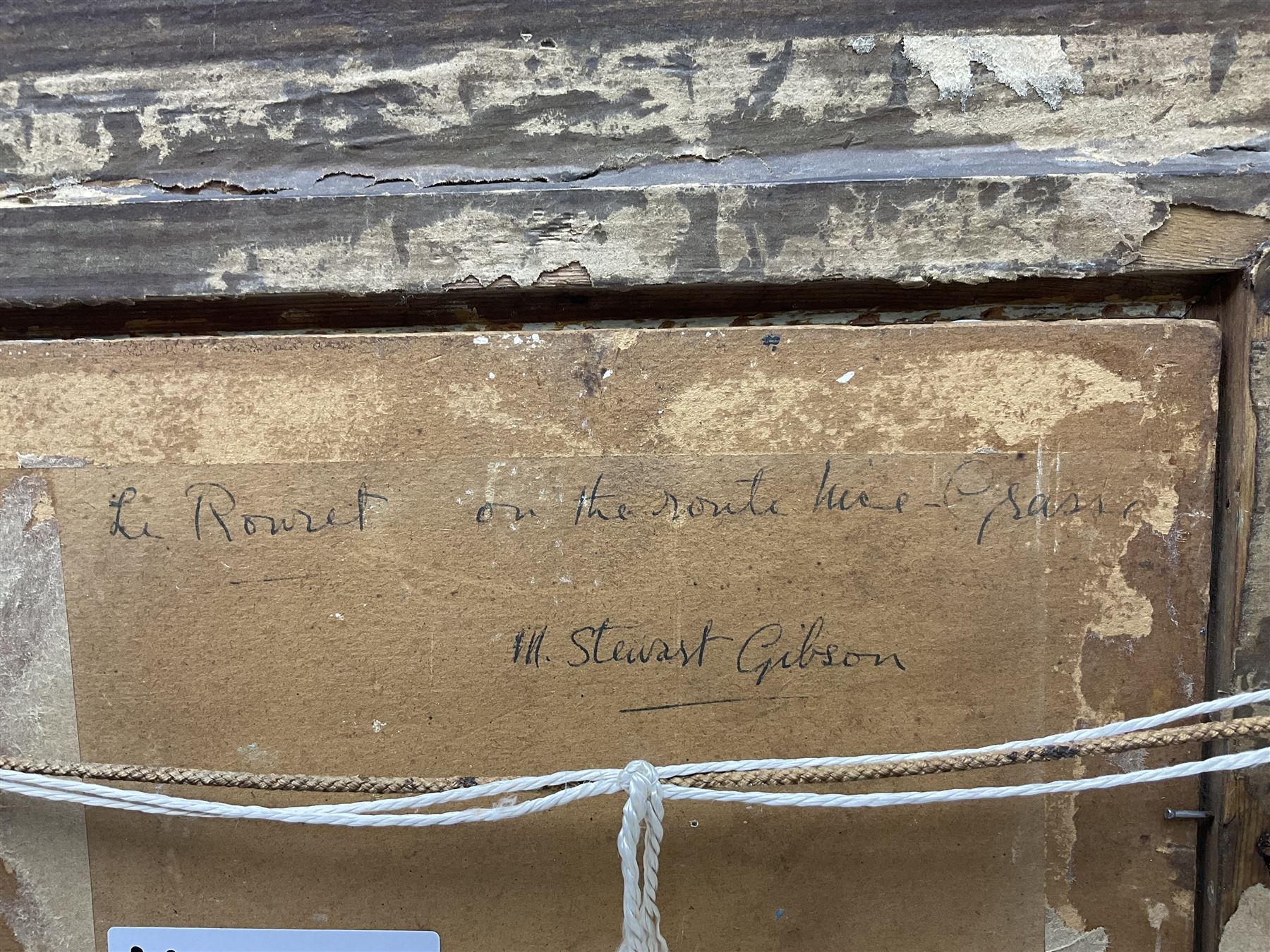 Mary Stewart Gibson (Scottish 1904-1989): View Towards Grasse, oil on board signed with initials, indistinctly titled verso 18cm x 23cm 