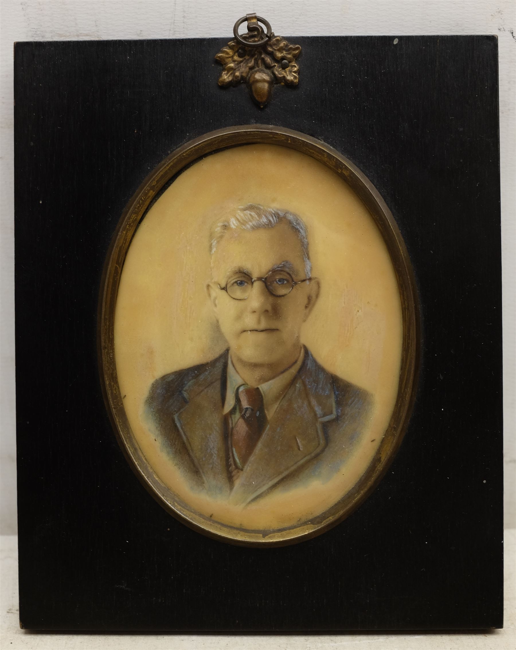 Donald Gray Midgely (British 1918-1995): Saville and Lottie Midgley - Portraits of the artist's parents, two oils on board signed one dated '70, approx 45cm x 34cm and a portrait miniature of Saville 10cm x 7.5cm (3)
Provenance: direct from the family; Midgley was born in Halifax, moved to Whitby after his mother Lottie died. Lived at 2 Salt Pan Steps 