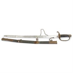 French 1837 pattern Naval officers sword, 70cm double fullered blade, makers mark at the f...