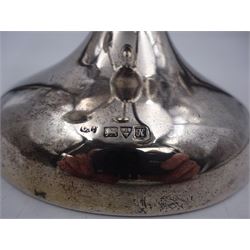 Early 20th century silver epergne, with four fluted branches, upon a weighted domed circular foot, engraved foot with monogram date 1887-1912, hallmarked Colen Hewer Cheshire, Chester 1910, H39.2cm