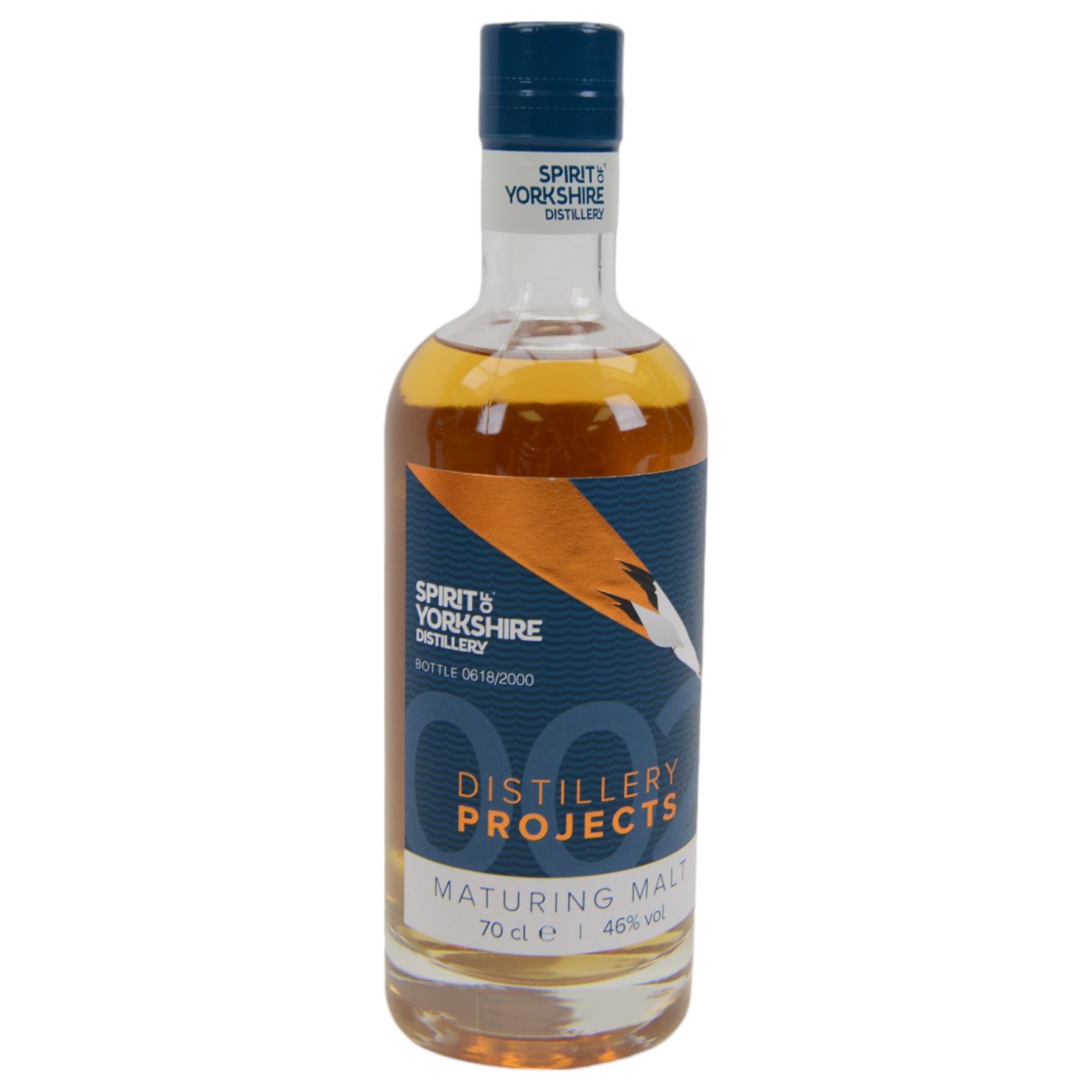 Spirit of Yorkshire Distillery, distillery projects maturing malts, full set of six, projects 001-004 70cl 46% vol and project 005, 006 50cl 46% vol 