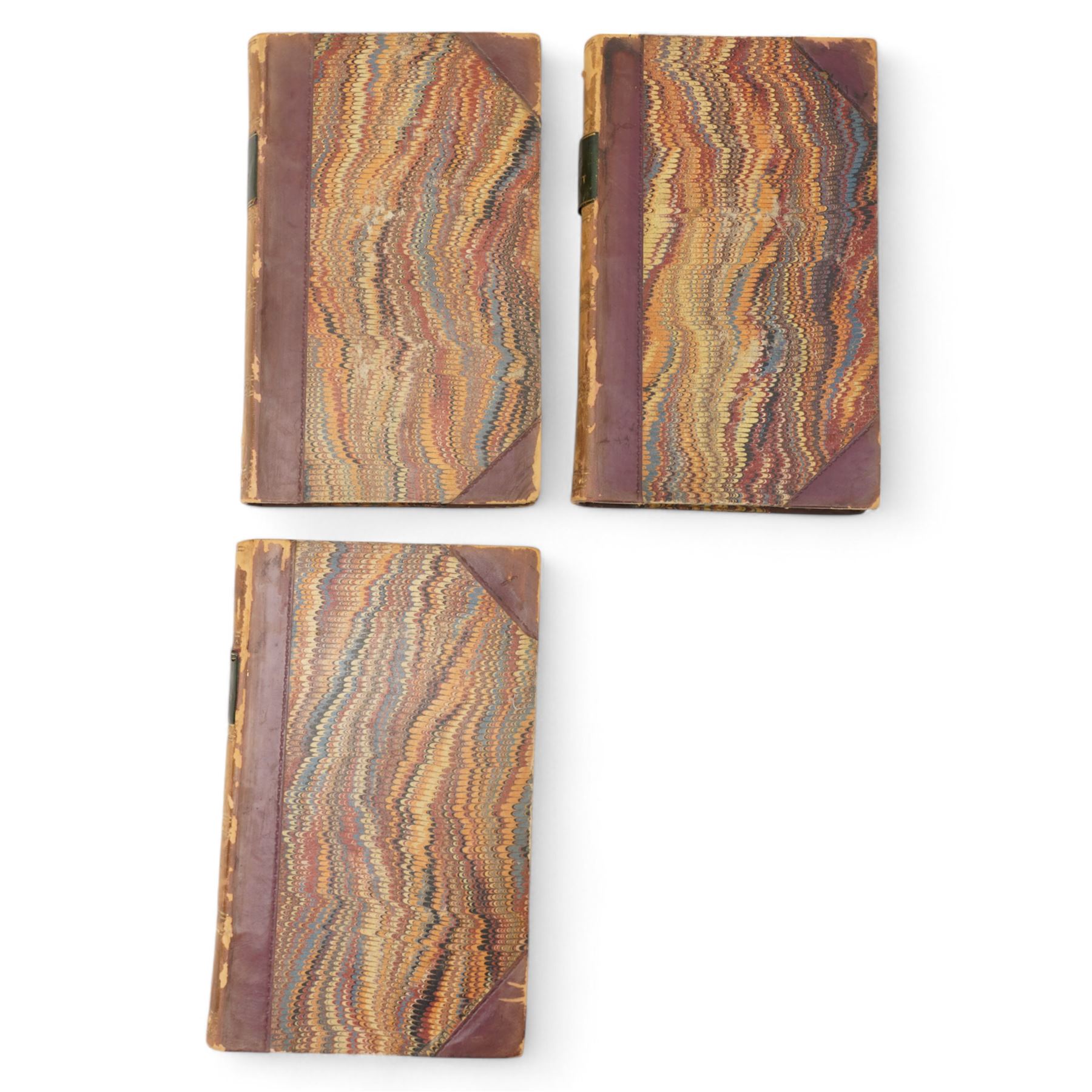 RELOTTED WITH LOT 6300 Scott, Sir Walter - 'The Abbot' printed by James Ballantyne in three volumes, 1st Edition 1820 with marbled boards and leather spines