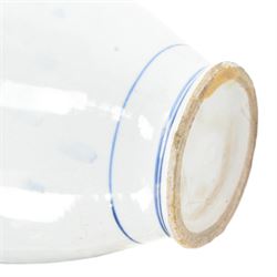 20th century Chinese blue and white vase converted to a table lamp, decorated with birds amongst flowering branches, H40cm 