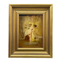 After Auguste-Frédéric Dufaux (1852-1943): The Bathers, oil on panel bears indistinct signature