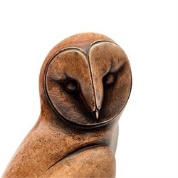 Two Border Fine Arts Gallery Of Modern Art sculptures, modelled as Puffin RW001A and Owl RW002A