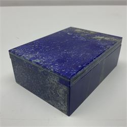 Lapis Lazuli box and cover of rectangular form, H4cm, D7cm, L10cm