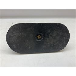 Bronze figure of a wolf with lamb prey, L18cm