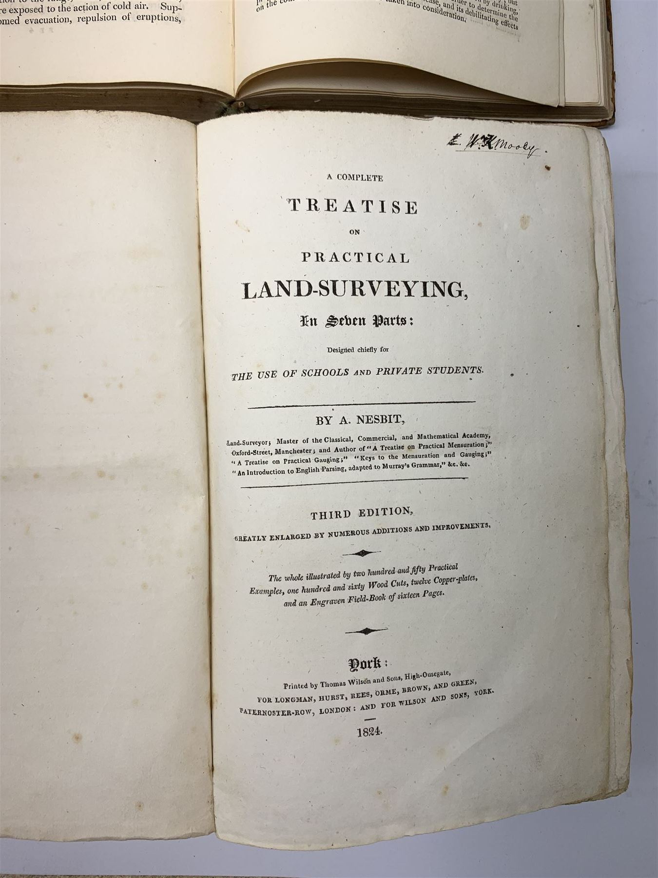 A Glossary of Terms Used in Grecian, Roman, Italian and Gothic Architecture. 1850 Fifth edition. Three volumes. Full calf binding; two 19th century books on Land Surveying by A. Nesbit and Thos. Holliday; Reece Richard: The Medical Guide. 1828; and Guthrie's Atlas for the Use of Schools 1831, with twenty-nine (ex thirty-one) hand coloured maps (7)