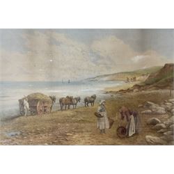 Kate E Booth (British fl.1850-1898): 'The Seaweed Cart', watercolour signed and titled 33cm x 50cm