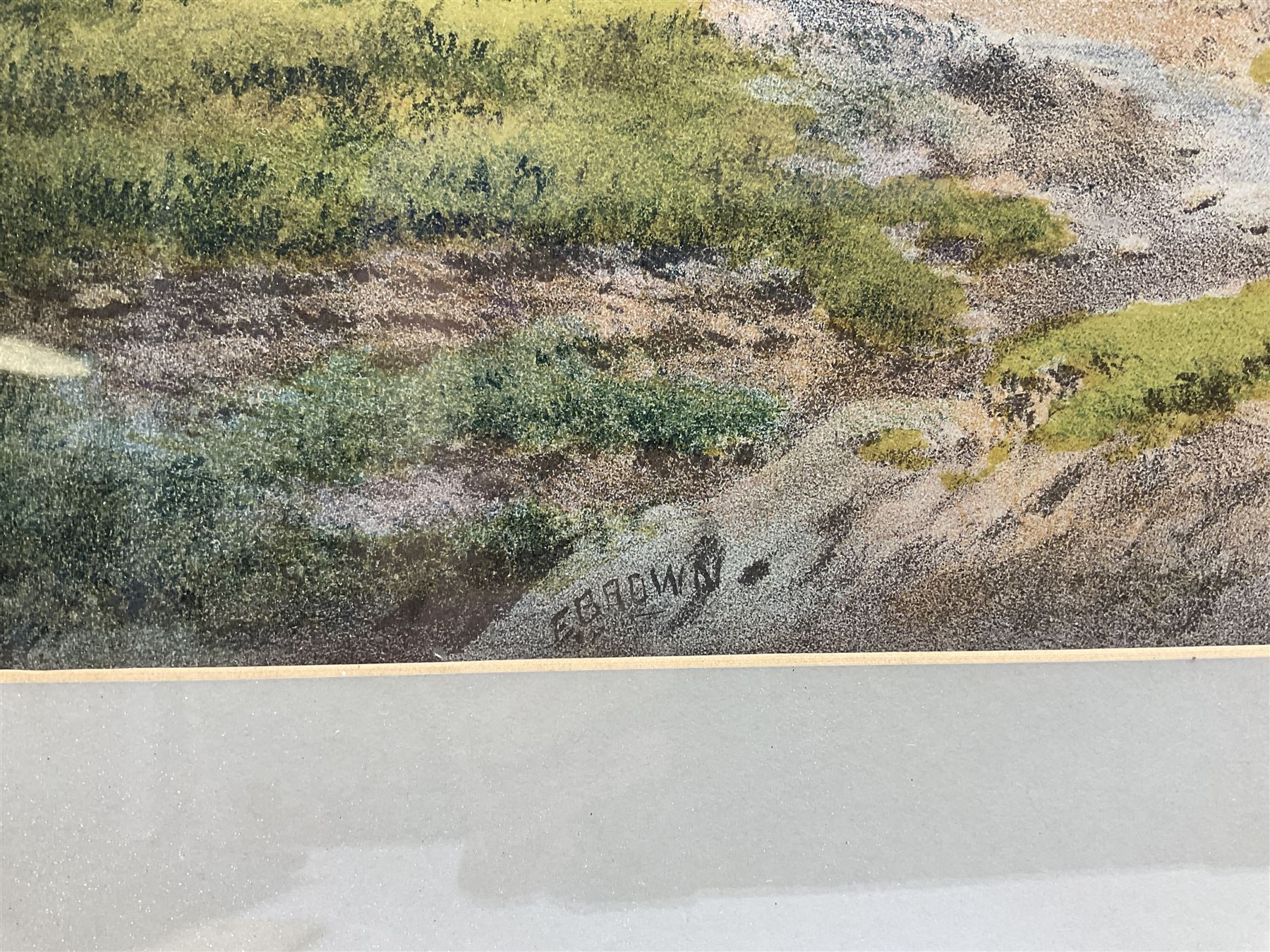 E Brown (British 19th/20th century) after George Fall (British 1848-1925): River Ouse with View of York and Lendal Bridge, late 19th century lithograph signed in the plate 45cm x 74cm