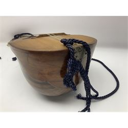 Late 19th/early 20th century Italian lute back mandolin with segmented back and spruce top; bears maker's label for Pietro Tonelli Napoli; together with a mandolin instruction booklet and a folding music stand L60.5cm