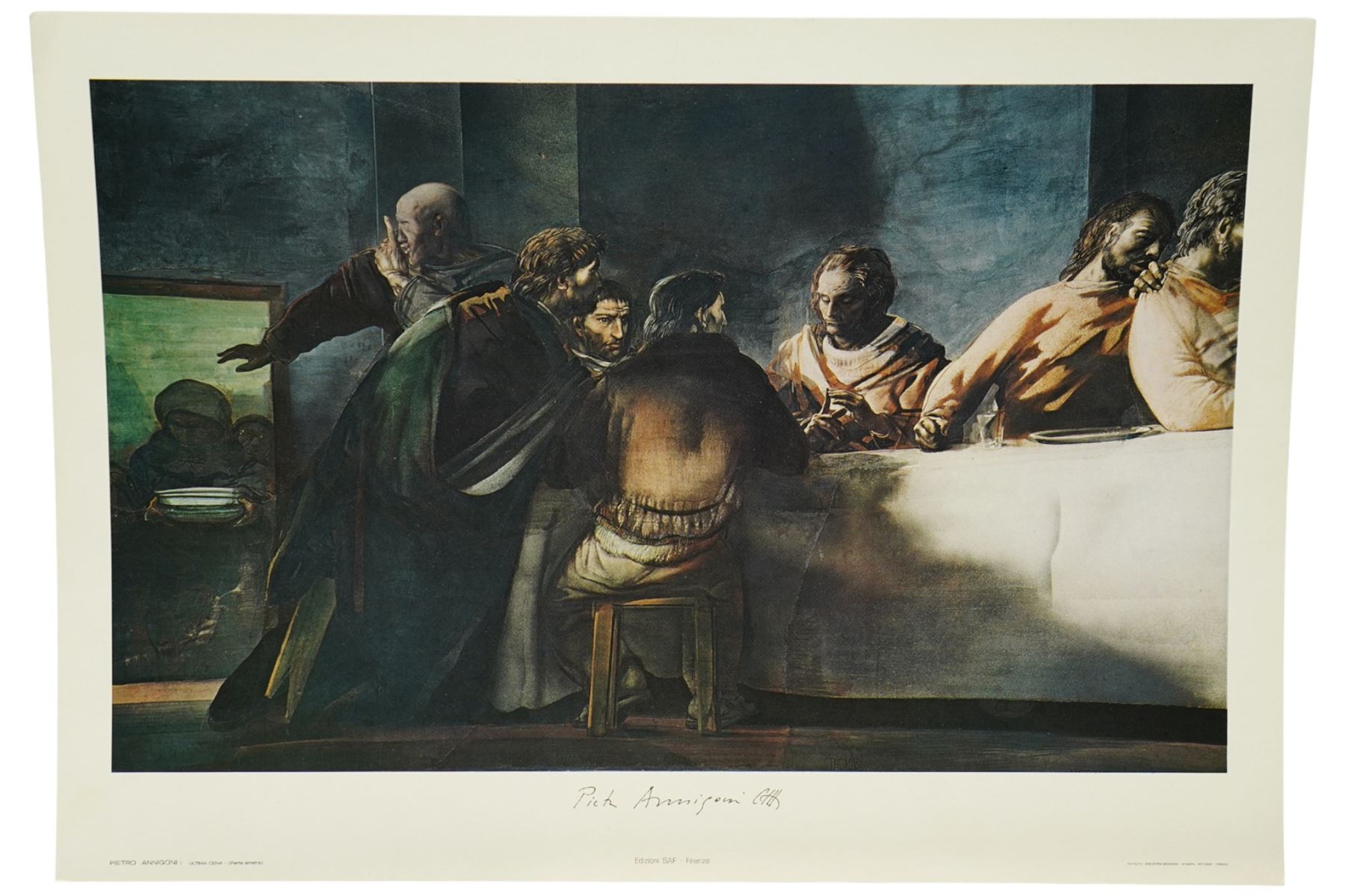 Pietro Annigoni OMRI (Italian 1910-1988): 'Ultima Cena' - The Last Supper and Preparatory Studies, set ten colour prints with two original folders, one signed in pen 50cm x 35cm (10) (unframed)