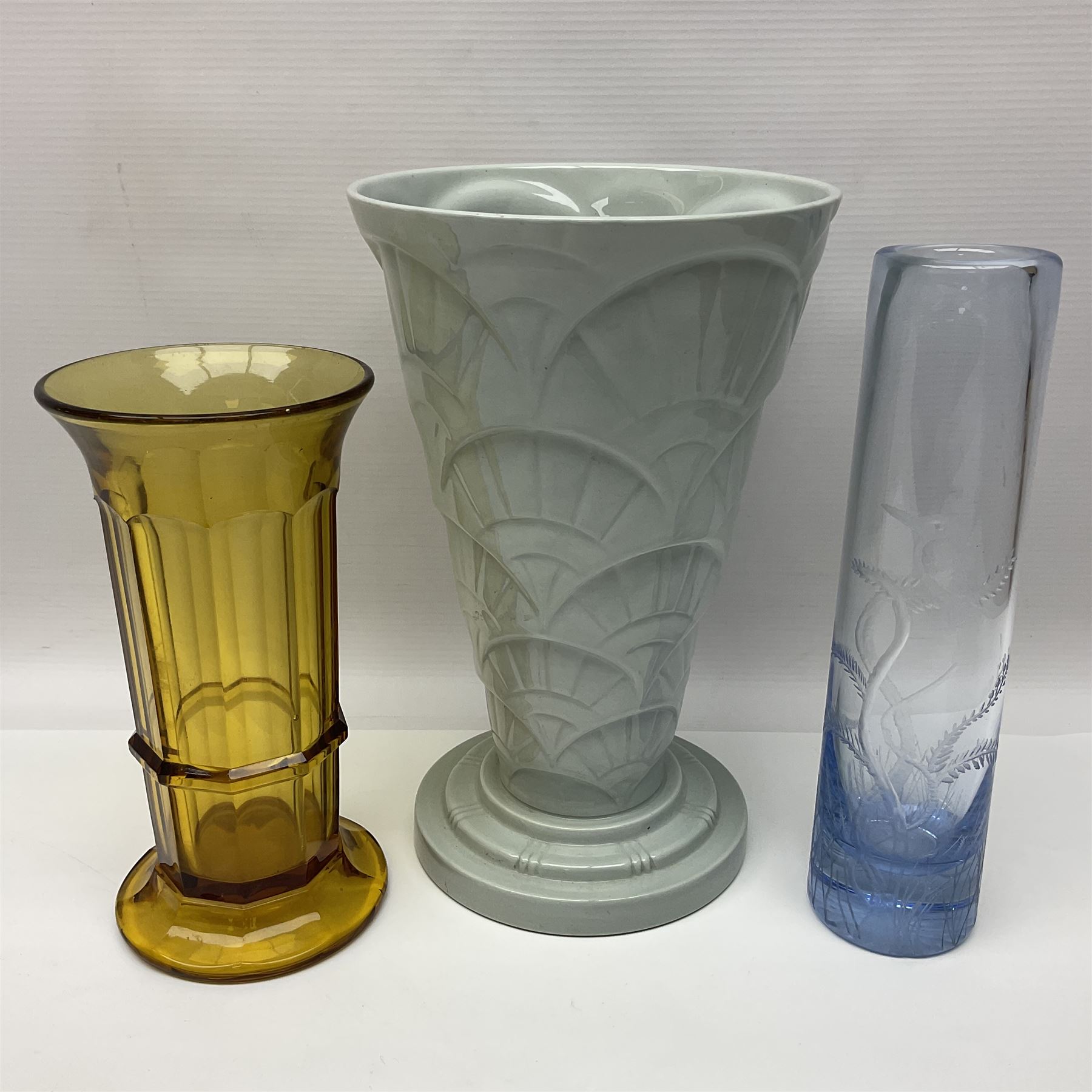 Bairstow Manor Pottery Tony Blair teapot and Tony Hague, Spode Copeland vase, glass vases, glass paperweight etc 