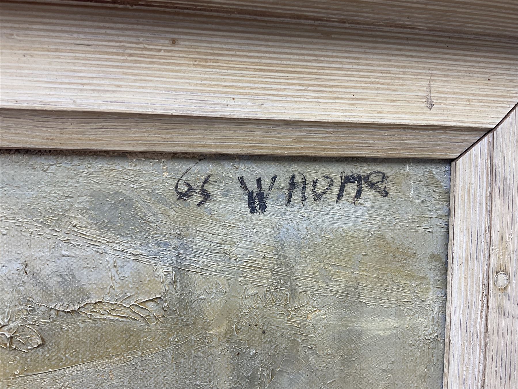 Herbert Whone (Northern British 1925-2011): 'A View near Huddersfield', oil on canvas signed and dated '65, 62cm x 118cm