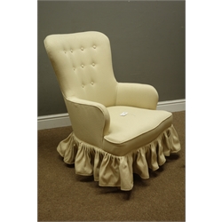 Beech framed upholstered bedroom chair