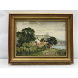 Charles Frederick Ingham (British 1879-1957): Stoupe Bank Farm looking towards Robin Hoods Bay, oil on canvas board signed 25cm x 35cm