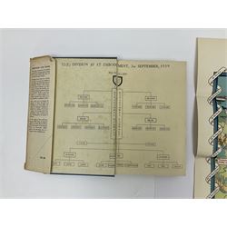 Hawker Lt. Col. P.: Instructions to Young Sportsmen in all that Relates to Guns and Shooting. 1833 7th edition. Re-bound in green cloth; Harting James Edmund: Hints on Shore Shooting.1871; Army Field Service Pocket Book. 1938. Contains numerous bound pamphlets; Ferrar Major M.L.: Officers of The Green Howards. 1920; Blake George: Mountain & Flood - History of the 52nd Lowland Division. 1950; and XV International Brigade. 1975 (6)