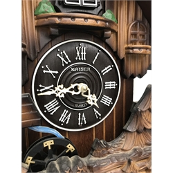 Two Black Forest type wall clocks with Quartz movements 