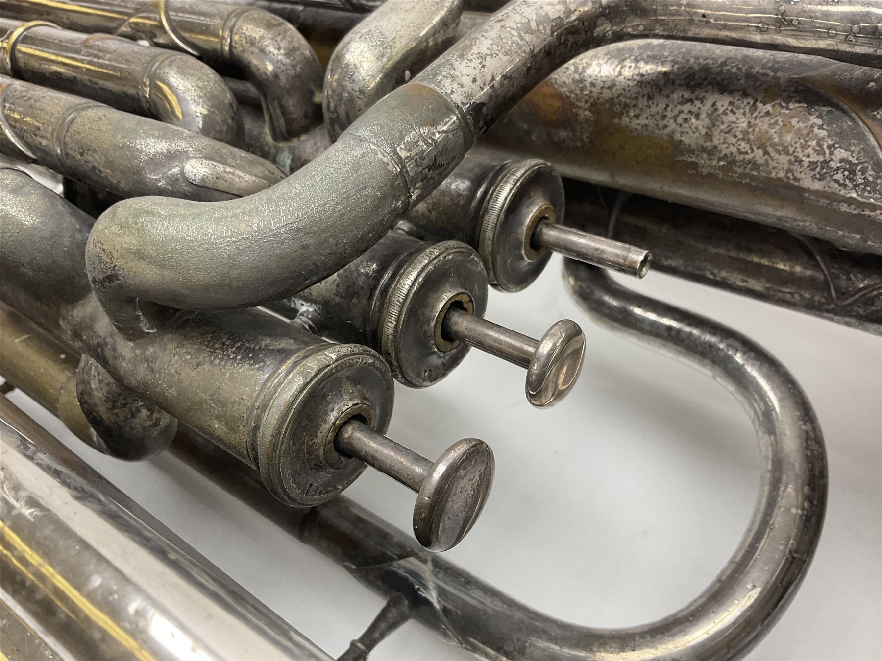 Salvation Army Class A Bb tuba for restoration or display H79cm