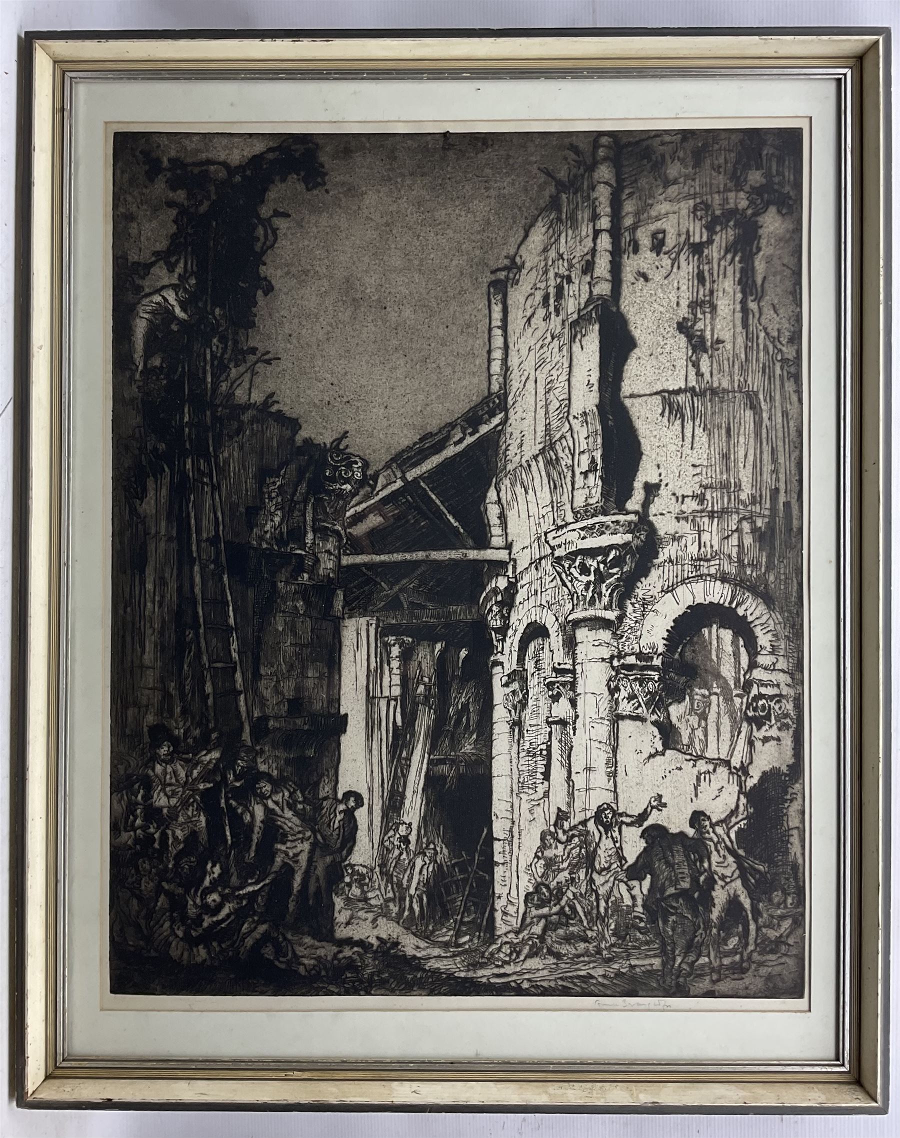 Sir Frank Brangwyn (British 1867-1956): St Leonards Abbey - near Tours, etching signed in pencil 75cm x 60cm