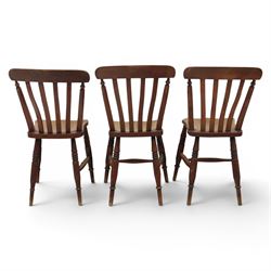 Six 19th century and later elm and beech farmhouse chairs