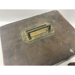 GPO telegraph morse code machine, marked GPO 10235 and Baseboard.S.C.MKII, in wooden carry case, case H16cm, L26cm 