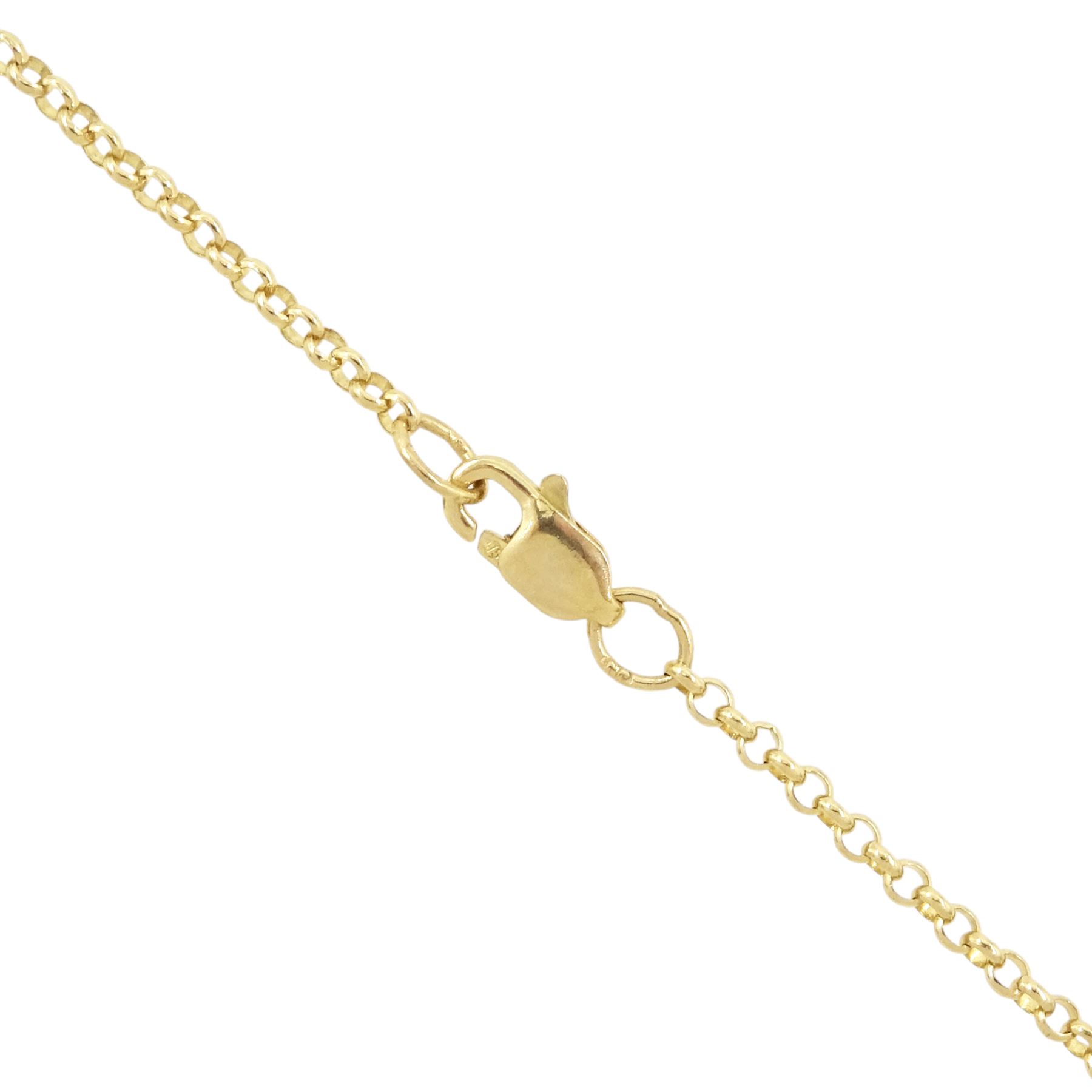 9ct gold hinged locket pendant necklace, with engraved decoration and set with a single diamond chip, hallmarked

