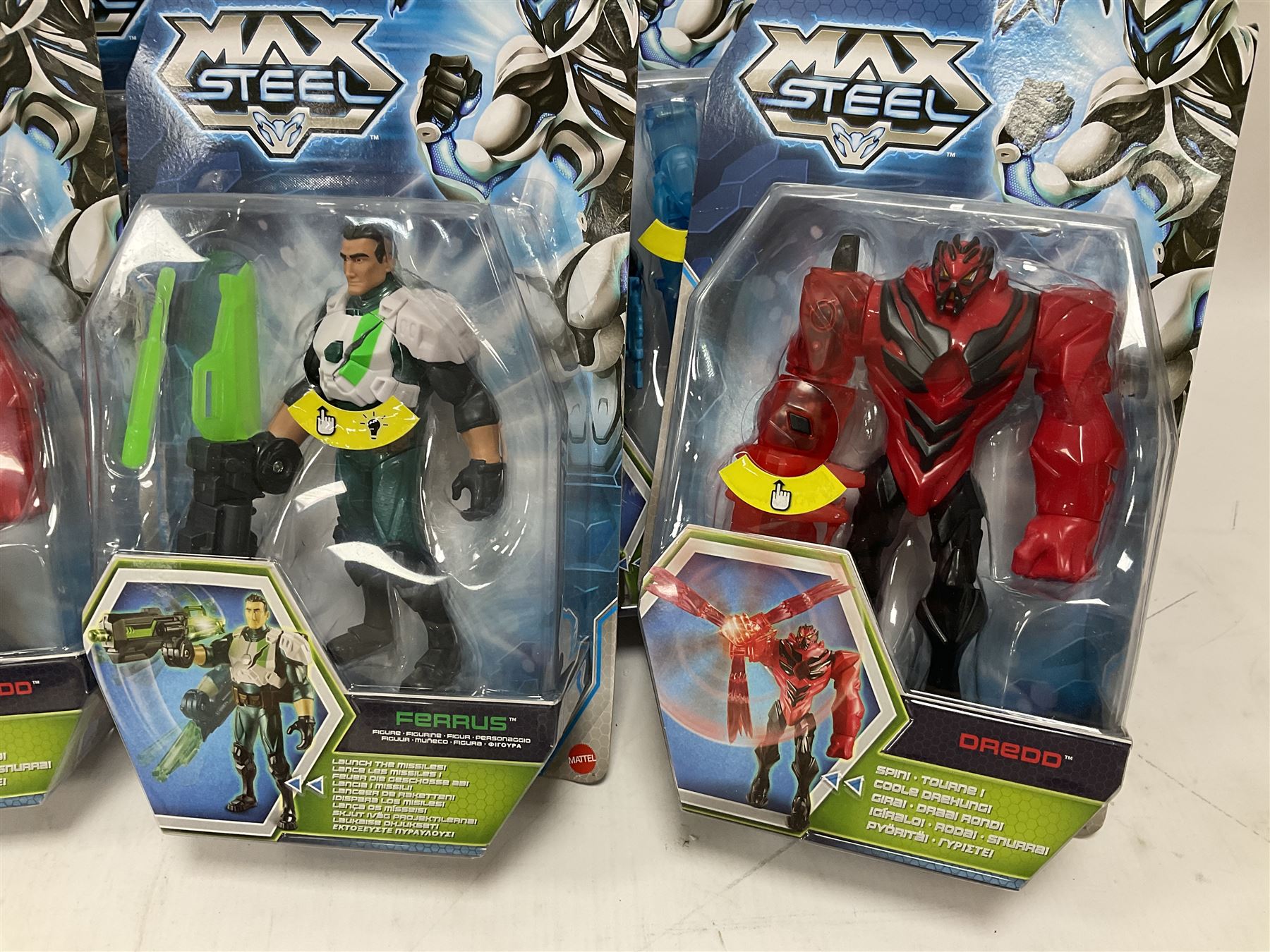 Biker Mice From Mars - Character Options 2-in-1 Bike Blaster; and four carded figures comprising Night Shift, Modo, Vinnie and Throttle; together with six Mattel Max Steel carded figures; all in unopened blister packs (11)
