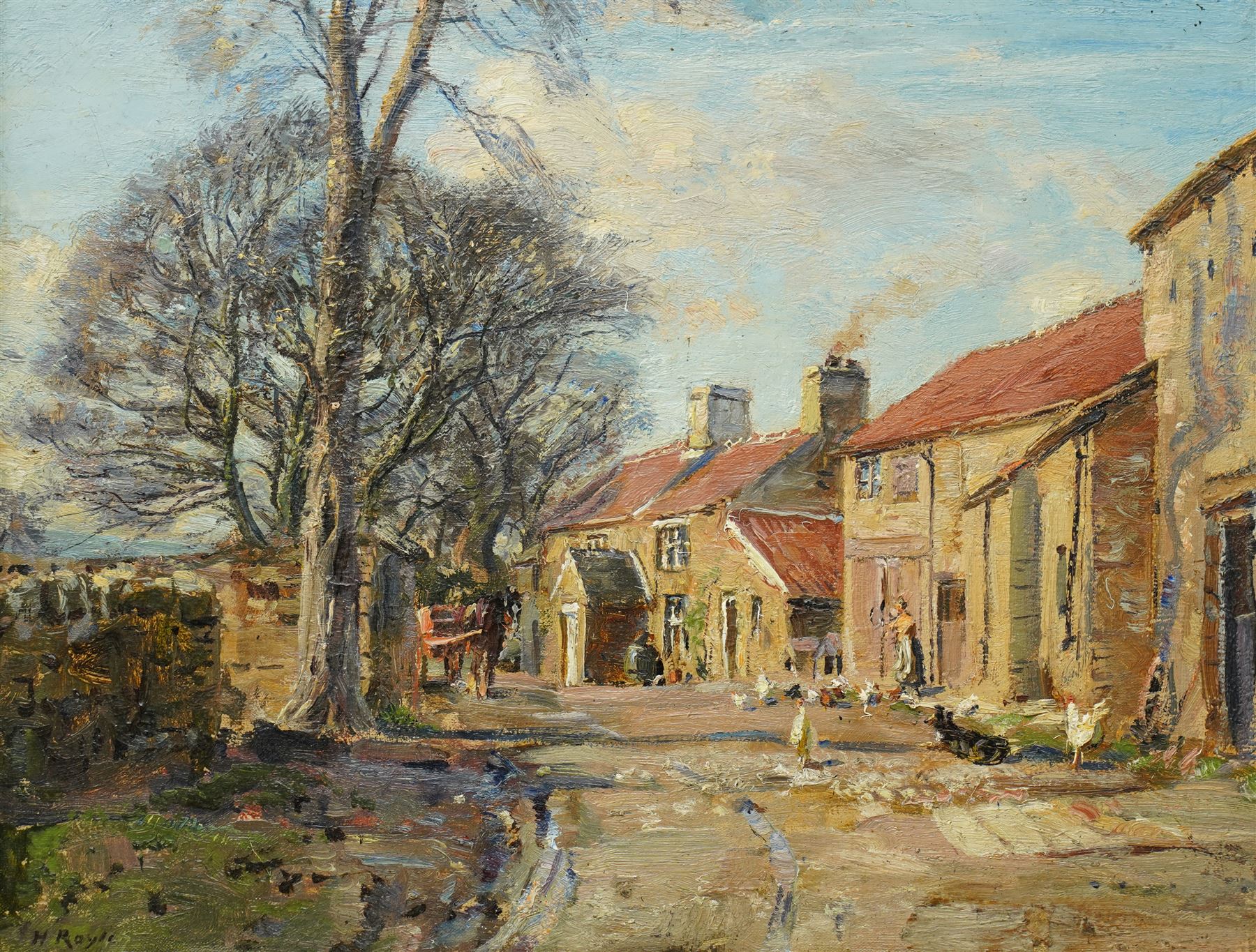 Herbert F Royle (British 1870-1958): 'Lower Dene Farm - Nesfield', oil on canvas signed, titled verso 34cm x 45cm