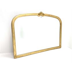 Gilt framed arch top overmantle mirror