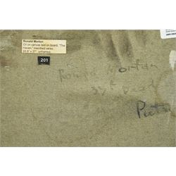 Ronald Morton (British 1918-): 'The Haven', oil on canvas laid on board, titled and inscribed verso 52cm x 68cm