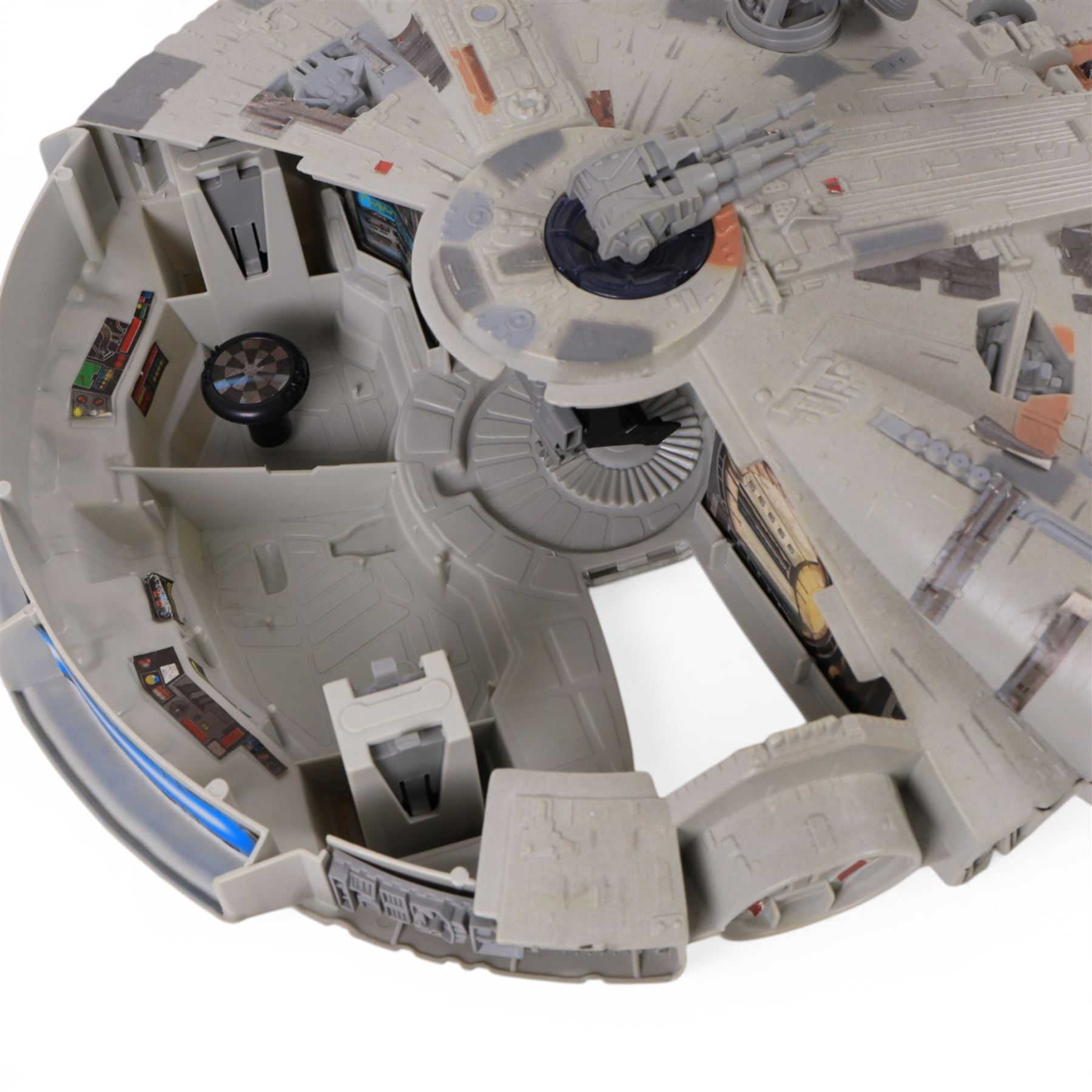 Kenner Star Wars Electronic Millennium Falcon, Hasbro Kenner Revenge of the Sith Obi-Wan's Jedi Star Fighter and Kenner Power of the Force Landspeeder, all boxed
