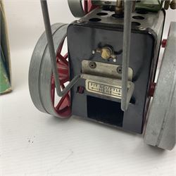 Mamod TE1A live steam traction engine with burner, scuttle and steering rod; boxed