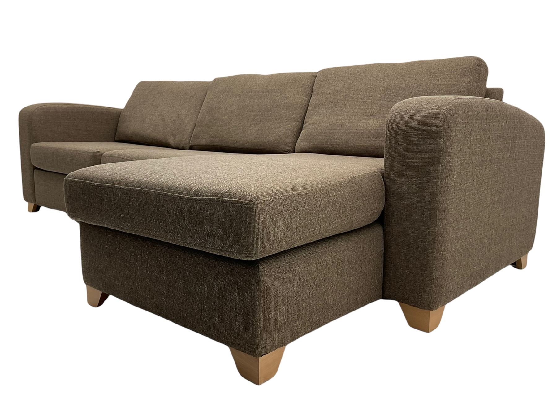 Lydia Deluxe - right-hand corner sofa bed, upholstered in mocha fabric